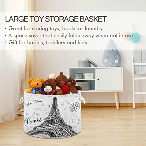 xigua cesta grande para brinquedos Paris Eiffel Tower Storage Bin Box Kids Laundry Horty HorselLapsible Fabric Organizer Bin para