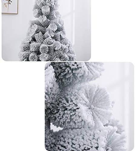 Árvore de Natal de Tree Branca Branca Branca, Neve Artificial Pinheiro Flocked Flocked com Stand Metal Stand Fácil