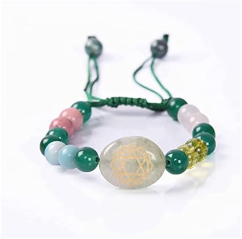 Reiki curando aventurina verde rosa rodonita cristal verde jade chakra usui símbolo símbolo símbolo bracelete de rosca