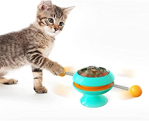 Toys de gato interativo Toy de gato brinquedo giroscado em forma de gato brinquedo de gato de gato brinquedo de brinquedos de gato para gatos internos alimentos distribuindo brinquedos engraçados pet slow alimentador de brinquedo