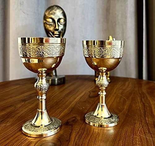 MorComart Vintage Brass Licor Medieval Inspirado Calice Goble