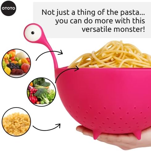 Monstro Ototo Spaghetti - Filtro de cozinha para drenar macarrão, vegetais, frutas - Dimensões de candidato 12.2x 8.27x 7,48 pol. - BPA Freeners alimentares para a cozinha - Filtro e peneira