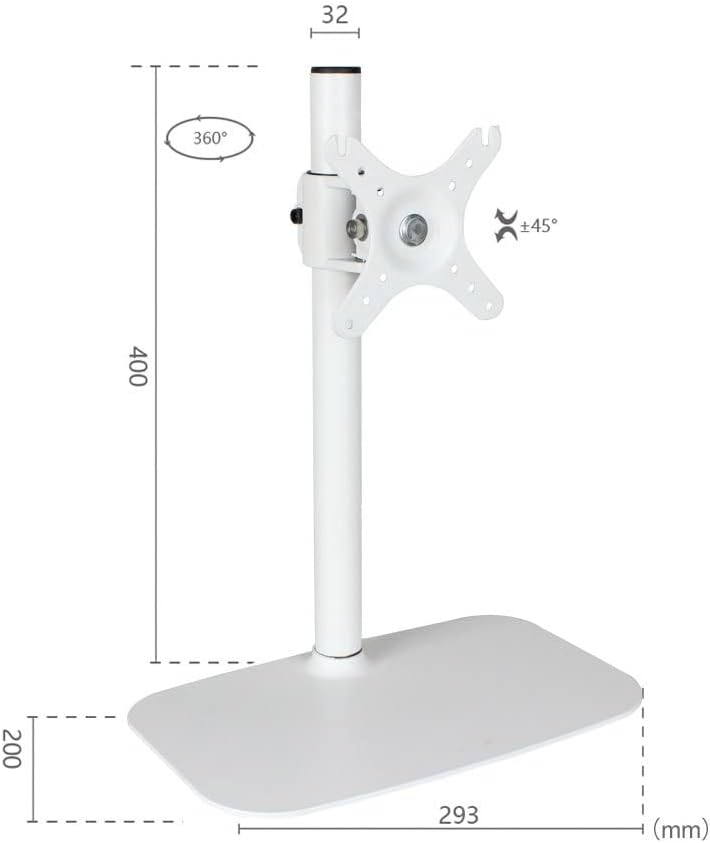 SEESD 14 -32 Altura ajustável Base metálica Monitor de mesa de mesa Suporte de montagem de computador Branco branco