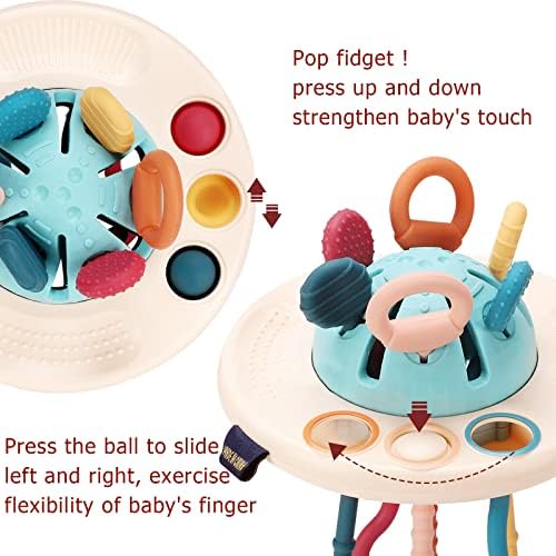 Brinquedos Pragym Baby 6 a 12 meses, Montessori Toys para 1 ano de idade, puxe brinquedos sensoriais de cordas para criança,