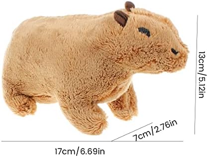 Capybara Rodent Plexhop Brinquedo, desenho animado Capybara Animal de pelúcia, curar seu humor, figura de brinquedo de boneca de pelúcia marrom super macia, animais selvagens rastejando brinquedos de pelúcia para crianças amantes adultos