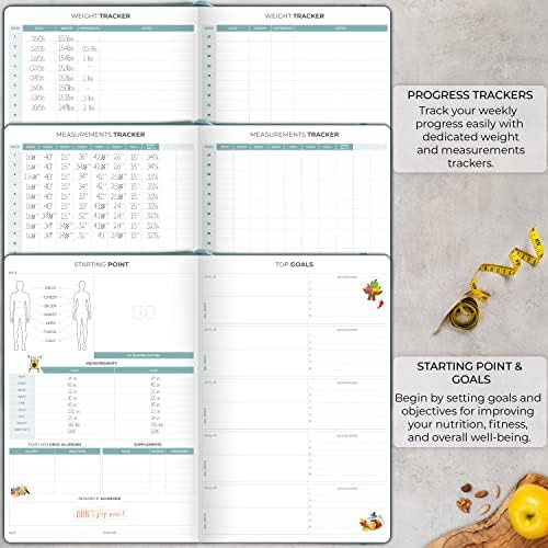 Clever Fox Meal Planner Planner Pro - revista semanal de preparação para refeições com listagem de supermercados e rastreador