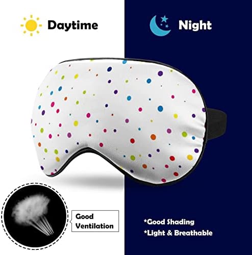 Dots coloridos máscaras oculares macias com cinta ajustável confortável para dormir para dormir