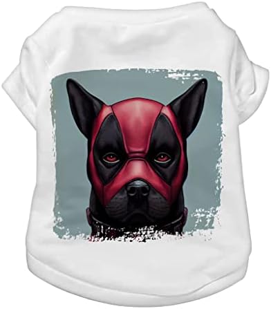 Camiseta de cachorro para cães - camisa de cachorro em quadrinhos - roupas legais de cachorro - branco, xl
