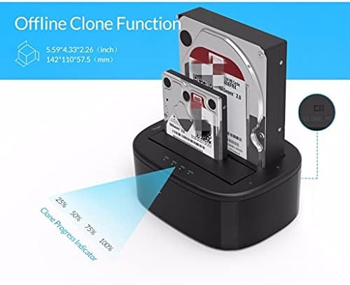 Estação de docking Shypt Dual Bay HDD com clone offline SATA para USB 3.0 Docking Externo Docking Station para 3,5/2.5