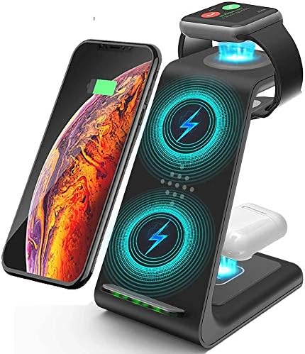 YFQHDD 3 em 1 suporte de carregador 15W Charging Fast Chargers Chargers Vertical Multi-funnge Stand Fast Charging