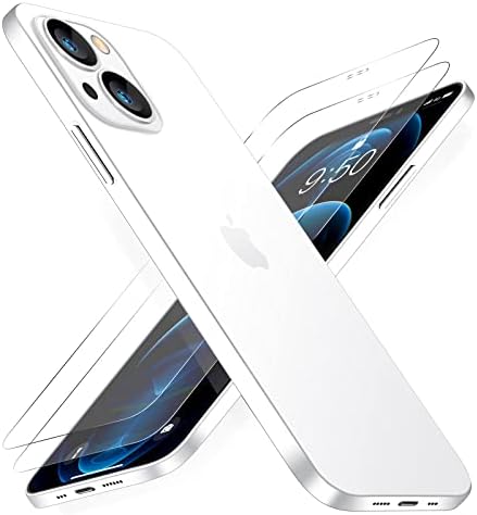 Dataaroad iPhone 14 Pro Max Slim Case [papel-fino] 0,2 mm 6,7 polegadas, com 2 protetor de tela de vidro temperado, encaixe na pele transparente [não amarelado] Tampa de telefone ultra-protetor total [anti-Fingerprints], Limpo