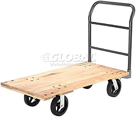 Caminhão de plataforma com deck de madeira, 72 x 36, 2400 lb. Capacidade, rodízios de borracha de 8