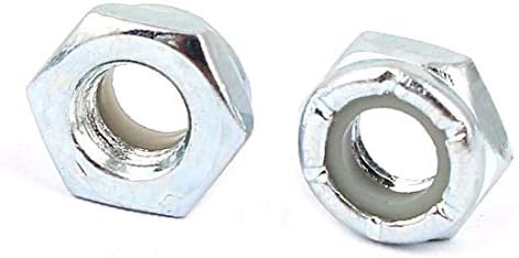 X-Dree 1/4 polegada-28 porcas de trava hexadecimal de zinco Tono de prata 100pcs (1/4 Pulgada-28 Zinc Plateado Tuercas de Fijación