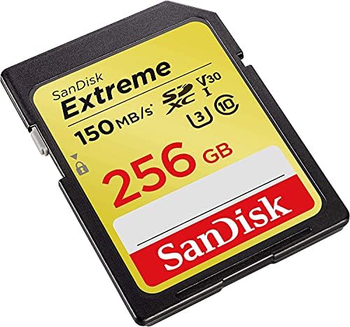 Cartão de memória Sandisk Extreme 256 GB para Fujifilm Mirrorless Works com GFX 50S II, X-E4, X-T30 II Câmera V30, 4K, UHS-I Paco