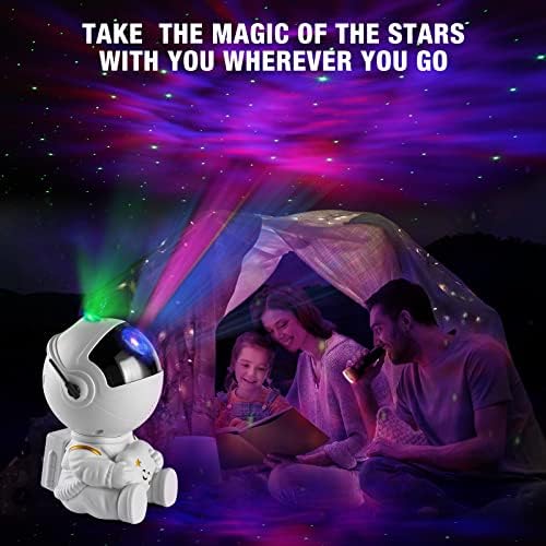 Projector de Astronauta XHSY ， Star Projector Galaxy Light ， Night Light for Kids ， Light Projector for Bedroom ， Lâmpada LED de teto de nebulosa estrelada ， com controle remoto