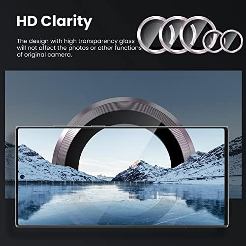 Tensea (3+2pcs para o protetor de lentes da câmera Samsung Galaxy S23 Ultra 5G, a tela de vidro temperado da câmera de