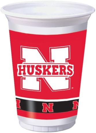 Conversão criativa de nebraska cornhuskers xícaras, 20 oz-8 pcs, recuperação de mesa de plástico