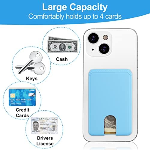Shanshui Phone Wallet, 5 Pack Anti-Perd Design Premium Silicone Phone Credit Holdter Cartter Cartion Titular compatível com