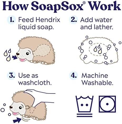 Soapsox Kids esfoliando esfoliante de banho, esfoliando esponja de pano de lavagem de animais macios, personagens divertidos
