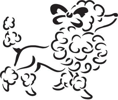 Estêncil de poodle francês por Studior12 | Fancy Dog Art - Modelo Mylar reutilizável | Pintura, giz, mídia mista | Use