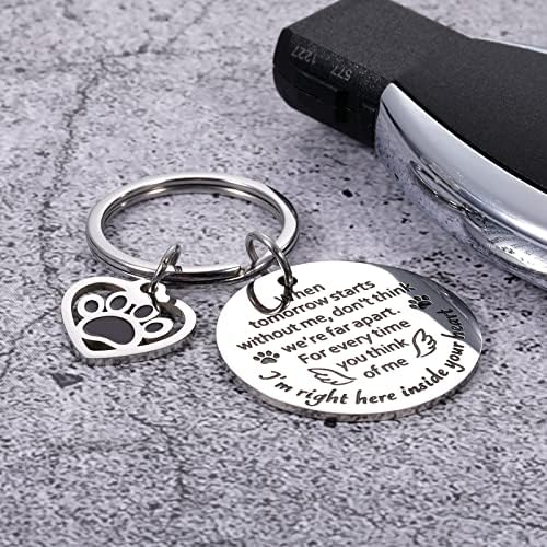 Pet Memorial Keychain Presente Cão Cat Remembrance Presente para homens homens Perda de amizade de animais de estimação