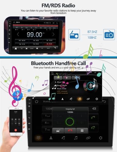Double Din Android Car Support Stéreo Support Wireless CarPlay/Android Auto Car Radio com tela sensível ao toque de 10,1 polegadas WiFi GPS Bluetooth USB FM Radio com câmera de backup para Honda Odyssey 2004-2008