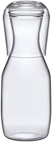 Amazing Abby-Aurora-Conjunto de jarra de cabeceira de cabeceira acrílica, jarra de água plástica com copo/tampa de uso duplo, acesso fácil para a noite, à prova de estacas, sem BPA, ótimo para quarto, banheiro, cozinha e muito mais