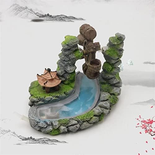 Ornamento de MJWDP Windwheel Waterwheel Aquário Simulação de Artesanato de Handicraft Stone Mountain Ornament