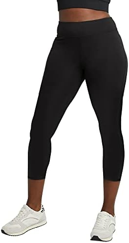 Hanes Leggings Capri Feminino, leggings de algodão-algodão, perneiras esportivas femininas de cintura alta, 22