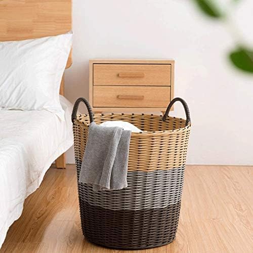 ZLMMY Storage Basket-Tared Baby Rouby Basket para cobertores Toys Armazy Storage Basket com alça de cofre-almofadas de armazenamento Lavanderia