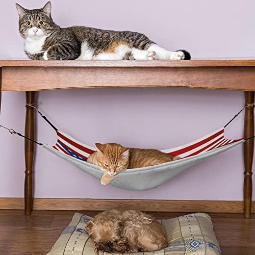 Hammock de gato American Flag Cat Bed Cage Janela Holding Salping Space Salvando para pequenos animais de estimação 16,9 x13