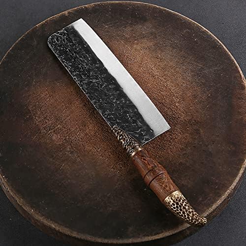Faca de cuteira, cutelo de carne, faca de cozinha de 7,5 polegadas Damascus Padrão a laser chinês faca de faca de aço inoxidável