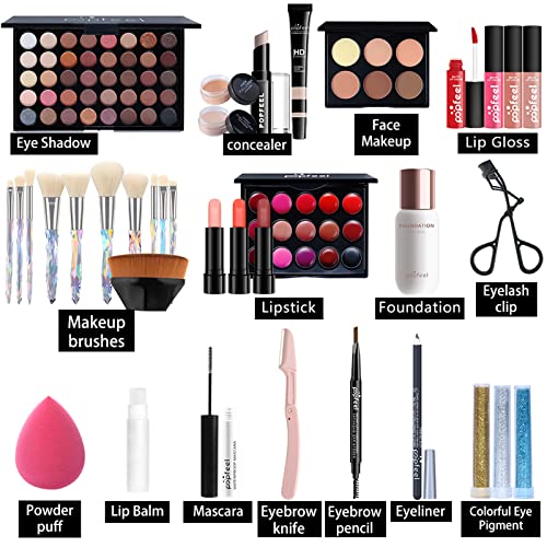 Fantasyday All-in-One Holiday Make Up Gift Conjunto | Kit de maquiagem para mulheres kit completo kit essencial