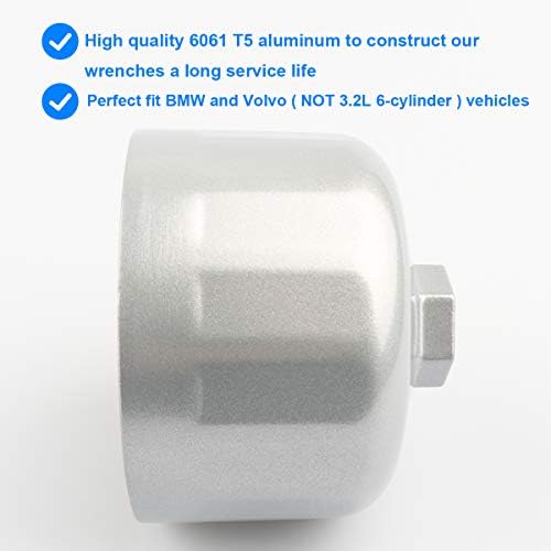 Chave de filtro de óleo, 86mm 16 flauta para a tampa do cartucho compatível com BMW Volvo - N52 N54 N55 E90 F10 F30 128i 135i 320i 325i 328i xi 335i 525i 528i 530i 530i X1 X1 X5 Z4,