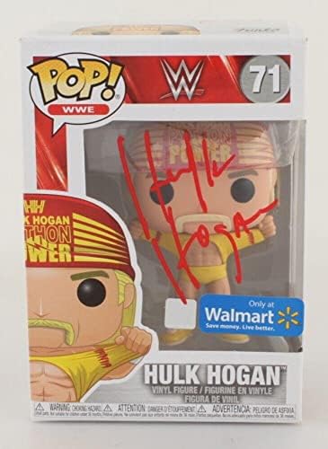 Hulk Hogan assinou a Funko Pop JSA Autenticado Red - estatuetas de luta livre