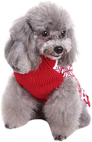 Dog Sweaters Turtleneck Sweater Sweater Sweater Atualmente, Roupas de cachorro Cutear suéter quente Pet com decorações de fios fofos, clássico de malha de casaco de estimação de inverno