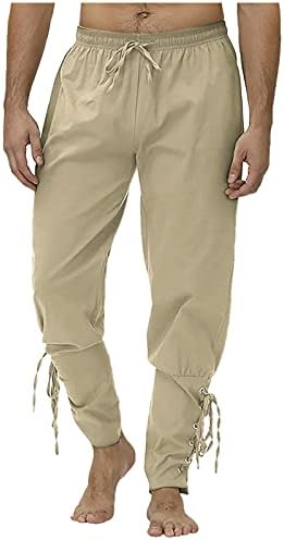 Traje de calça preta de manguito com faixas masculinas com cordões de colheita de calças casuais sólidas calças de força de verão
