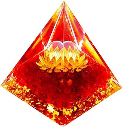 Banbukes Chakra Orgone Pirâmide Flor da Vida Cristal, Pirâmide de Cristão EMF Decoração de Cristais de Segurança, Pirâmide de Orgonita