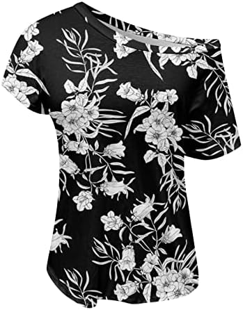 Camisetas gráficas exclusivas femininas de manga curta casual fora de camiseta de tamanho grande ao ar livre de túnica básica de túnica