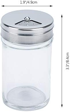 Vasos de especiarias segarty, 6 pacote de 3 oz garrafas de especiarias com tampas shaker, recipientes de armazenamento vazio de vidro com tampa de fluxo de aço inoxidável ajustável para suas especiarias usadas regularmente