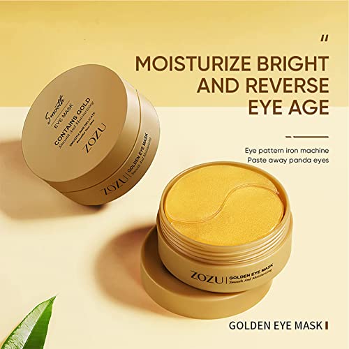 Yidixing 24k Gold Subful Eye Patches - 60 PCS Máscara ocular pura antienvelhecimento de colágeno ácido hialurônico sob máscara ocular