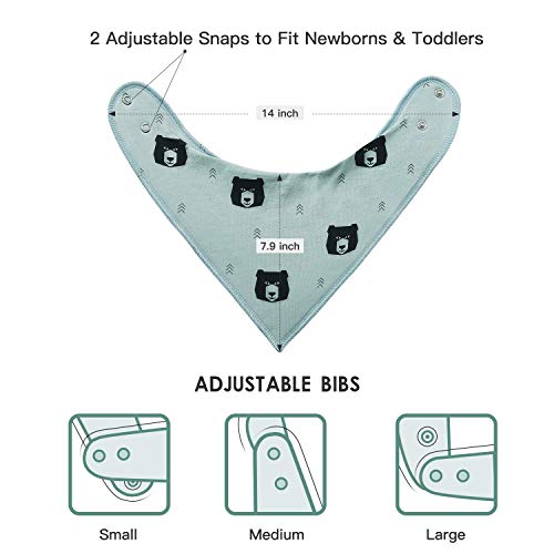 Lnglat 8-pacote recém-nascido baby babadores de baba de baba para meninos e meninas com snaps ajustáveis, algodão orgânico