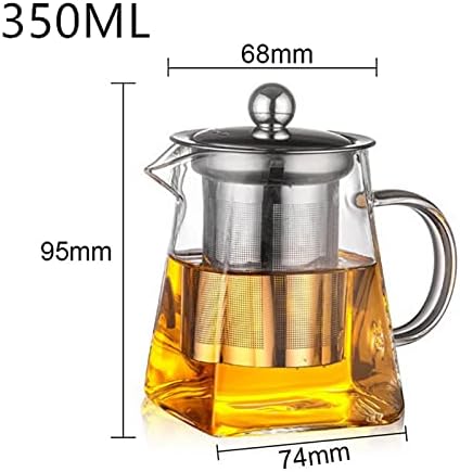 Bule de chá de vidro com filtros de chá Borossilicate Burossilicate Tea TEA TEATE TEAPOT LOAF FOLE para chá de folhas soltas