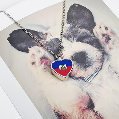 Bandeira do colar de jóias de cremação para animais de estimação do Haiti para as cinzas pendentes para cães para cães de cães