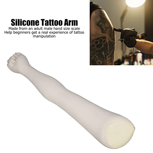 Braço de tatuagem de prática de carne, 63 cm de comprimento de tatuagem braço de silicone macio de alta simulação Treinamento de tatuagem exibindo dummy tatuagem falsa braço de pele para prática exibir tatuagem artistas iniciantes
