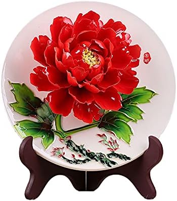 Luoyang Peony Porcelain Plate 'Chinese Decoration Decoração de ornamentos de férias Placa suspensa