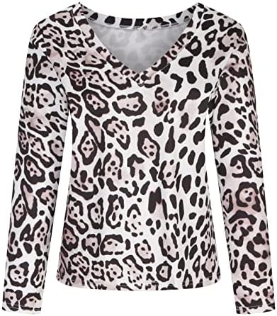 Camisas de estampa de leopardo vintage femininas