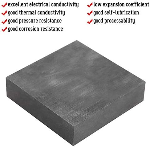 ZEROBEGIN 99,9% Placa de grafite de pureza, placa de grafite de alta pureza para fundição de fusão de prata dourada, amplamente utilizada em eletrônicos, metalurgia, 404011.5mm