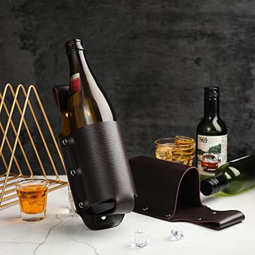 3 PCs Holster de cerveja Classic PU Leather Beer Holster Botthers Titular de cerveja Belt Drink Bag Drink Drink For Travel Outdoor, Espresso Brown