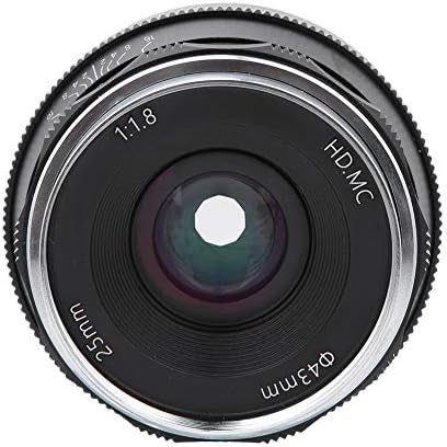 Lente da câmera, Manual de revestimento multicamada F1.8 de 25 mm focando lente de câmera sem espelho de meia estrutura com montagem